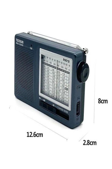 ULTRATEKNO TECSUN R-9012 Taşınabilir Analog Radyo Kısa Dalga FM Stereo Alıcı 12 Bantlı Dünya Radyosu - 7