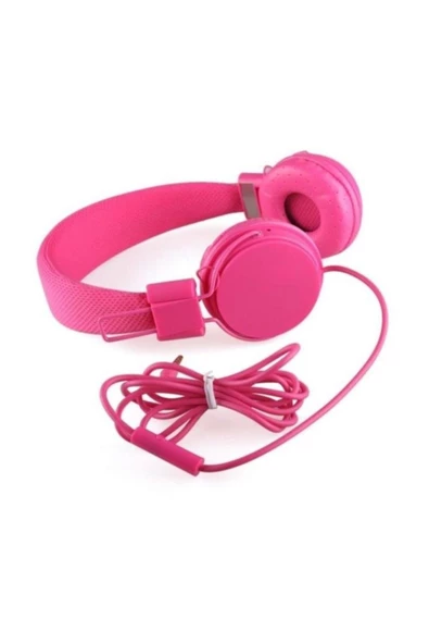 Color Mikrofonlu Kafa Bantlı Renkli Kulaklık Ep05 Fuşya Aa74