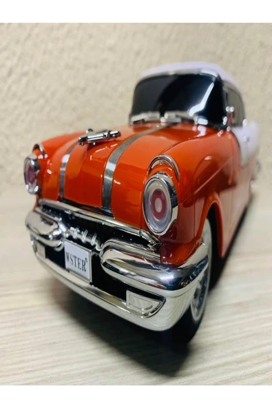 ULTRATEKNO Nostaljik Pontiac Araba 1955 Model Bluetooth Hoparlör Fm Radyo USB Tf Aux Destekli Speaker - 3
