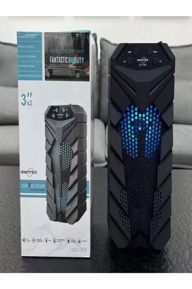 ULTRATEKNO Gts 1559 3"x2 Fantastik Bluetooth Hoparlör Fm Usb Tf Aux Destekli Rgb Işıklı 10 Watt Speaker - 4