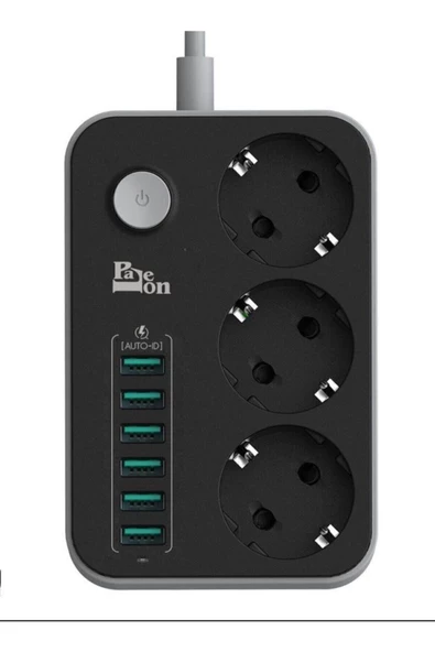 Paleon Usb Port Çoklu Şarj Istasyonu Priz Çoğaltıcı 6 Usb Girişi 3.4a Ve 3 Priz