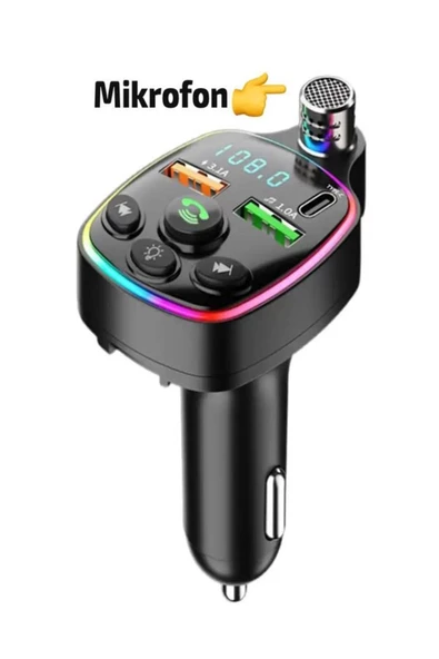 ULTRATEKNO Bluetooth 5.0 FM Transmitter Çift USB 3.1A PD Hızlı Şarj Destekli Mikrofonlu Modülatör - 3