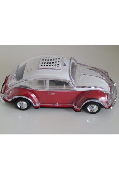 ULTRATEKNO Radyolu Işıklı Nostaljik Volkswagen Araba Bluetooth Hoparlör Fm Aux Tf Destekli Speaker - Siyah - 5