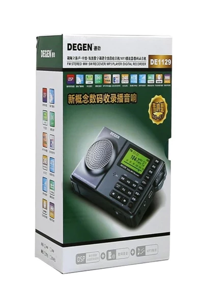 Degen DE-1129 FM Stereo/AM/SW DSP ATS 4GB MP3 Çalar Dijital Kaydedici Taşınabilir Çok Fonksiyonlu Radyo - 4