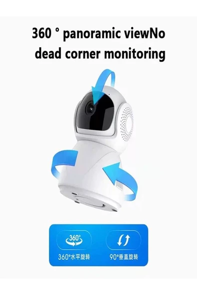 ULTRATEKNO APX01 5G 1080P 360 Dönebilen Nesne Takip Özellikli Gece Görüşlü IP Kamera Bebek Güvenlik Kamerası - Resim 8