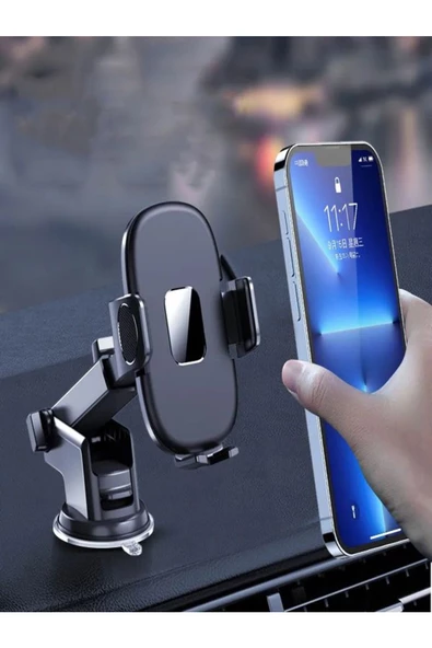 ULTRATEKNO CAR-553 Ekstra Güçlü Uzayabilen Araba Telefon Tutucu Ayarlanabilir Cam ve Torpido için Tutucu - 2