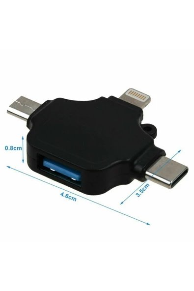 ULTRATEKNO Iphone Type-c Micro Usb 3in1 Usb 3.0 Dişi Mouse Flash Otg Adaptör 3in1 Otg - 2