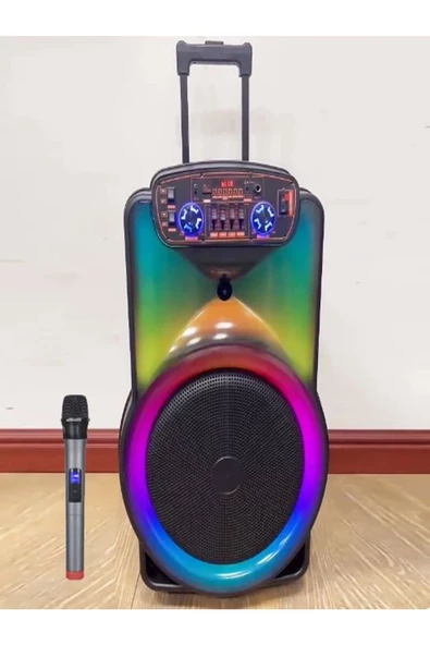 ULTRATEKNO NDR Y-12 Full RGB Panel 40 WATT Taşınabilir Büyük Boy Bluetooth Mikrofonlu Hoparlör - 6