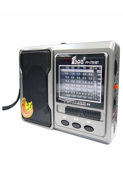 FEPE Deprem Çantasına Uygun Taşınabilir El Fenerli 8 Bandlı Radyo Bluetooth Usb Tf Kart Destekli Fm Radyo - 8