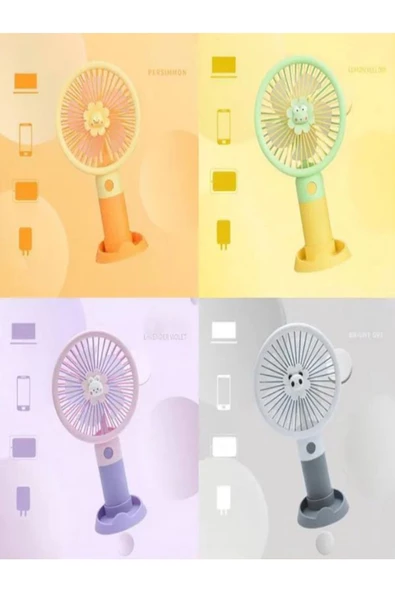 3D Şarjlı Mini Fan Masa Üstü Vantilatörü Usb Soğutucu Sessiz El Fanı - 8