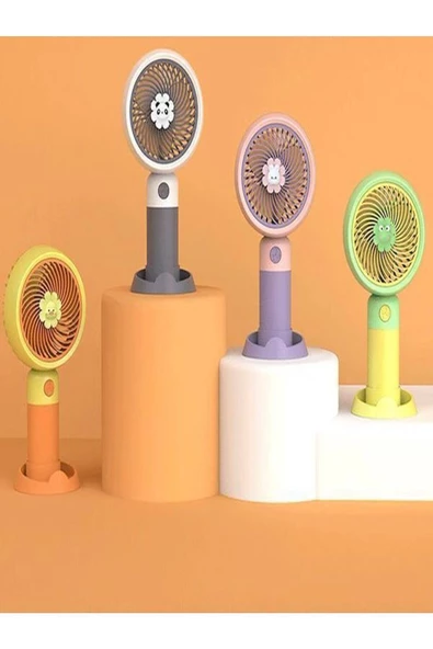 Platoon Mini Fan Masaüstü Taşınabilir Telefon Stantlı Vantilatör 2si 1 Arada Taşınabilir Vantilatör - 7