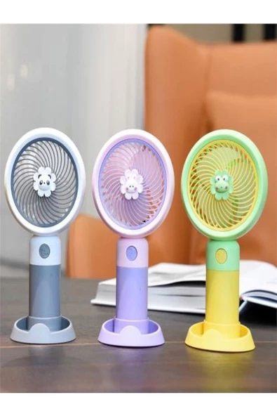 Platoon Mini Fan Masaüstü Taşınabilir Telefon Stantlı Vantilatör 2si 1 Arada Taşınabilir Vantilatör - 3