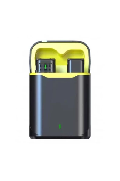 BAYINDIRELEKTRONİK Tüm iphone Modeller için Lightning Girişli Şarj Kutulu Kablosuz Yaka Mikrofonu - 3