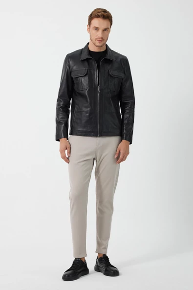 Silva Siyah Erkek Deri Mont - 3