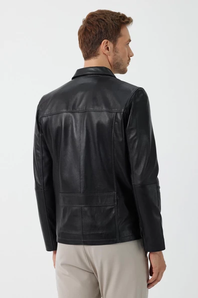 Silva Siyah Erkek Deri Mont - 4