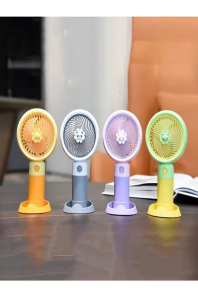 3D Şarjlı Mini Fan Masa Üstü Vantilatörü Usb Soğutucu Sessiz El Fanı - 7