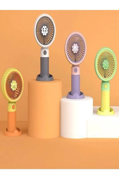 3D Şarjlı Mini Fan Masa Üstü Vantilatörü Usb Soğutucu Sessiz El Fanı - 2