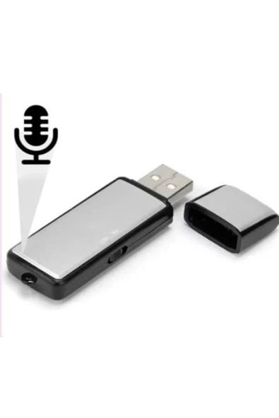 ULTRATEKNO Gümüş Renk Ses Kayıt Cihazı Kristal Mikrofonlu 32 Gb Usb Görünümlü Ev Işyeri Dinleme1 Cihazı - 2