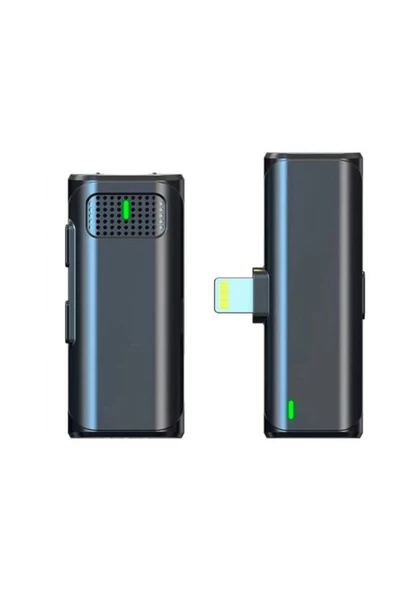 BAYINDIRELEKTRONİK Tüm iphone Modeller için Lightning Girişli Şarj Kutulu Kablosuz Yaka Mikrofonu - 2