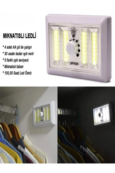 ULTRATEKNO 3w Priz Anahtar Dimmer Seviye Ayarlı Led Lamba Acil Durum Lambası Pilli Kamp Feneri