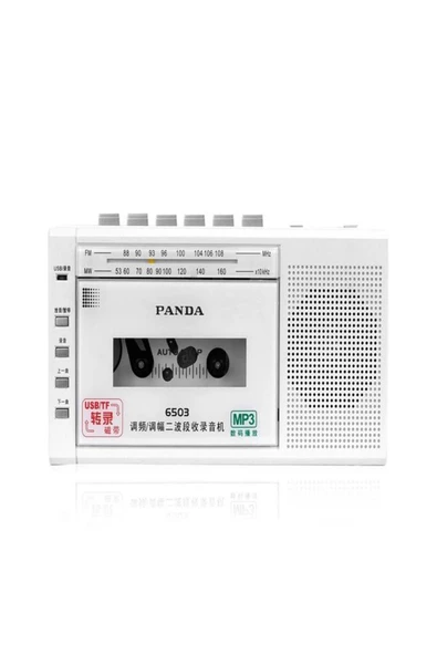 ULTRATEKNO Panda 6503 25W Kaset Çalar Radyo USB/TF  Kaydedici Bant Mikrofon Çok Fonksiyonlu Müzik Çalar