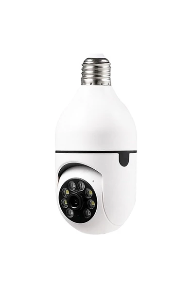 ULTRATEKNO Gece Görüşlü 360 Derece Led Işık 1080p Wifi Kamera Kablosuz Panoramik Balıkgözü Ampul Kamera - 3
