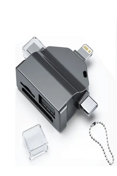 ULTRATEKNO ZR591 Iphone Type-c Micro Usb 7in1 Usb 3.0 Mouse Flash bellek Hafıza Kartı Otg Adaptör