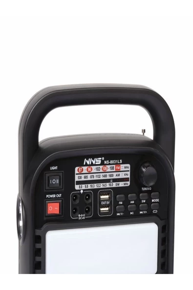 NNS Kamp Feneri Işıldak Güneş Panelli Bluetooth Hoparlör Fm Radyo + 2xampul 3600 Mah Pil - 2