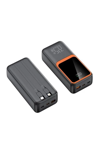 ULTRATEKNO 20.000 Mah Powerbank 22.5W Hızlı Şarj Taşınabilir Şarj Cihazı Çok Kablolu Dijital Göstergeli - 4