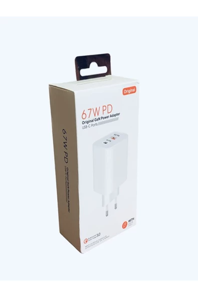 BAYINDIRELEKTRONİK 3.nesil 67W PD USB + USB C Çok Çıkışlı GaN Süper Hızlı Şarj Aleti Adaptörü - 6
