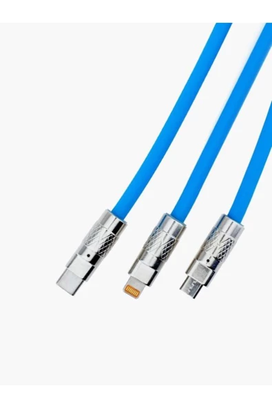 ULTRATEKNO Turbo 120W 6A 3 In 1 Süper Hızlı Şarj Kablosu Samsung , Iphone , Xiaomi , Huawei Uyumlu - 3