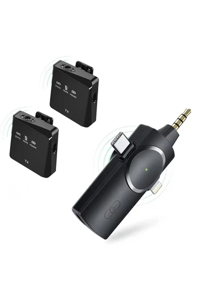BAYINDIRELEKTRONİK Type-C iPhone Çiftli Kablosuz Yaka Mikrofonu 3in1 Kamera PC Android iOS Uyumlu - 7