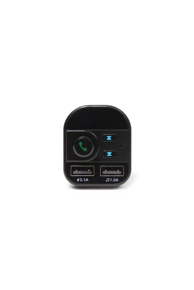 Kensa Bluetooth Araç Kiti Fm Transmitter Çift Usb Girişli 3.1a - 2