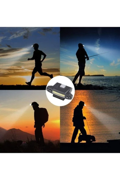 ULTRATEKNO Şarjlı Kafa Feneri Avcı , Balıkçı , Kamp Tipi Cob+ 4 Led Kafa Lambası - Resim 2