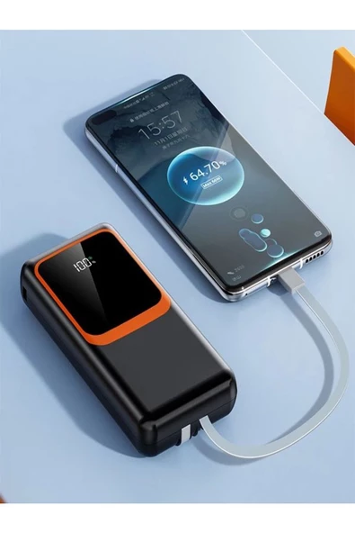 ULTRATEKNO 20.000 Mah Powerbank 22.5W Hızlı Şarj Taşınabilir Şarj Cihazı Çok Kablolu Dijital Göstergeli - 3