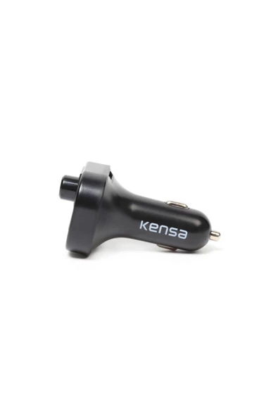 Kensa Bluetooth Araç Kiti Fm Transmitter Çift Usb Girişli 3.1a - 3