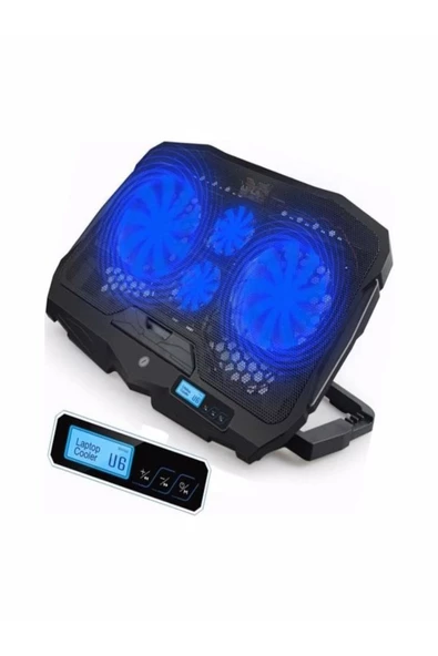 ULTRATEKNO Fns-9999b 4 Adet Fanlı Ledli Lcd Kontrol Panelli Pro Standlı Notebook Soğutucu - 2