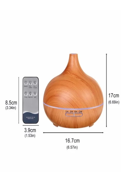 ULTRATEKNO Uzaktan Kumandalı 550ml Aroma Difüzörü Ultrasonik Hava Nemlendirici Buhar Makinesi Rgb 7 Renk Led - 5