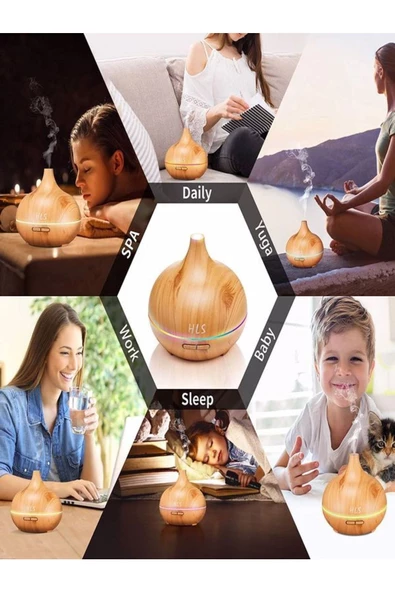 ULTRATEKNO Uzaktan Kumandalı 550ml Aroma Difüzörü Ultrasonik Hava Nemlendirici Buhar Makinesi Rgb 7 Renk Led - 8