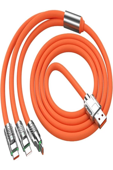 ULTRATEKNO Turbo 120W 6A 3 In 1 Süper Hızlı Şarj Kablosu Samsung , Iphone , Xiaomi , Huawei Uyumlu - 2