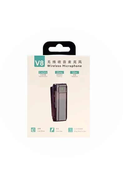 BAYINDIRELEKTRONİK Tüm iphone Modeller için Lightning Girişli Şarj Kutulu Kablosuz Yaka Mikrofonu - 5