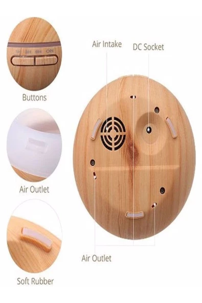 ULTRATEKNO Uzaktan Kumandalı 550ml Aroma Difüzörü Ultrasonik Hava Nemlendirici Buhar Makinesi Rgb 7 Renk Led - 2