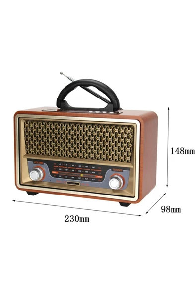 ULTRATEKNO Nostaljik Görünümlü Ahşap Radyo Bluetooth Hoparlör Fm Usb Tf Bt5.0 Ut-157bt - 3