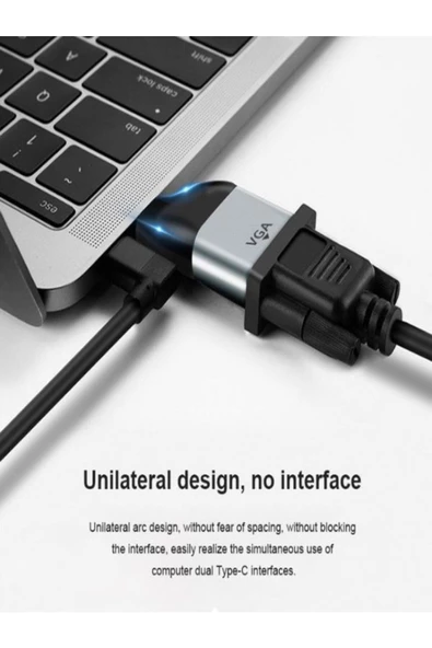 ULTRATEKNO Type C To Vga Çevirici Dönüştürücü Adaptör Kablo Uç Monitör - 6