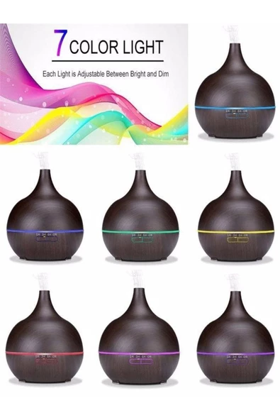ULTRATEKNO Uzaktan Kumandalı 550ml Aroma Difüzörü Ultrasonik Hava Nemlendirici Buhar Makinesi Rgb 7 Renk Led - 2