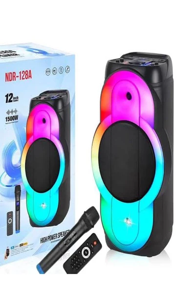 ULTRATEKNO NDR-128A Full RGB Panel 12 inç 40 WATT Taşınabilir Büyük Boy Bluetooth Mikrofonlu Hoparlör - 2