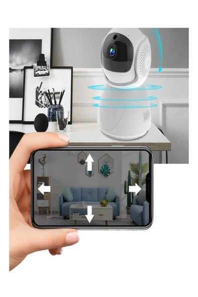 ULTRATEKNO APX01 5G 1080P 360 Dönebilen Nesne Takip Özellikli Gece Görüşlü IP Kamera Bebek Güvenlik Kamerası - Resim 3