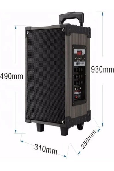 ULTRATEKNO LT-910 Şarjlı Kumandalı Çift Mikrofonlu Hoparlör Karaoke Sistemi 80 Watt Taşınabilir Amfi Hoparlör - 4