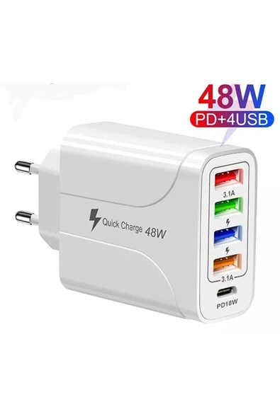ULTRATEKNO Turbo 48w 4 Usb Li Çoklu Şarj Adaptörü 3.1a Type-c Pd 18w - 2