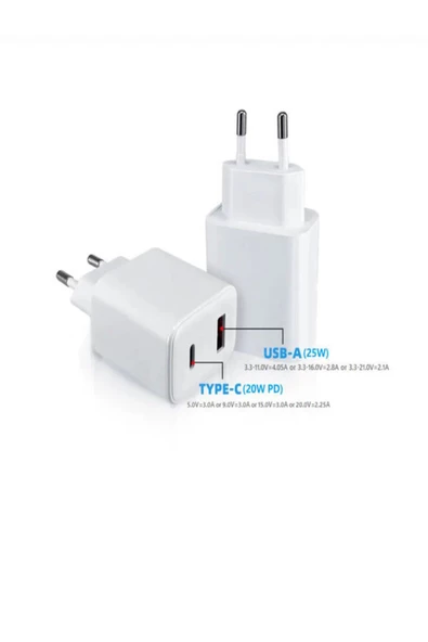 ULTRATEKNO Android/ıphone/tablet/macbook/samsung 45w Pd Type-c Hızlı Çoklu Şarj Adaptörü Aleti - 4